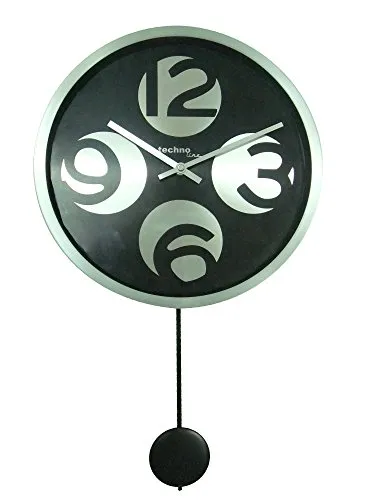 Technoline WT 1030 Wanduhr mit Pendel 30 cm schwarz-silber