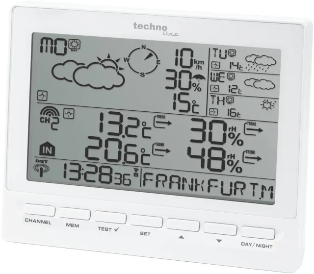Technoline WM 5300 Wetterstation Weiß mit Windmesser
