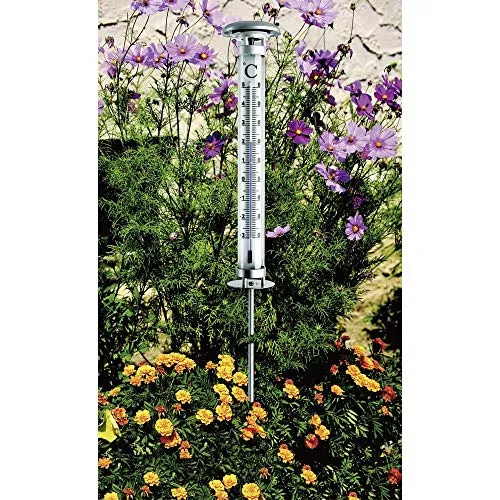 TFA Dostmann Solino 12.2057 Gartenthermometer Solar silber