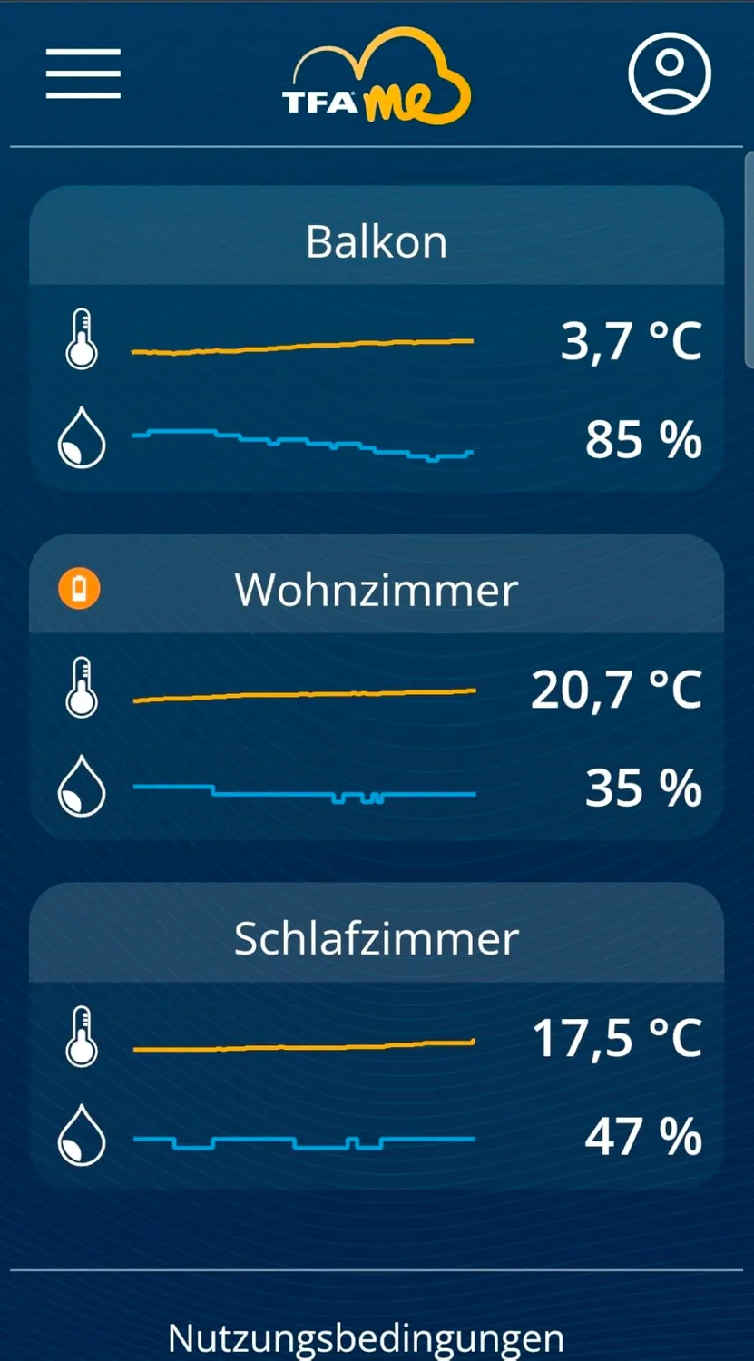 TFA Dostmann TFA.me 30.3908 Innensensor schwarz Temperatur Feuchte