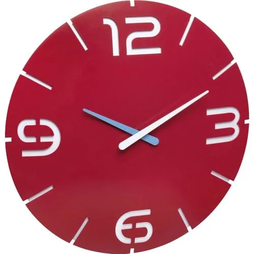 TFA Dostmann Contour 60.3047.05 Wanduhr Rot-Weiß 35cm