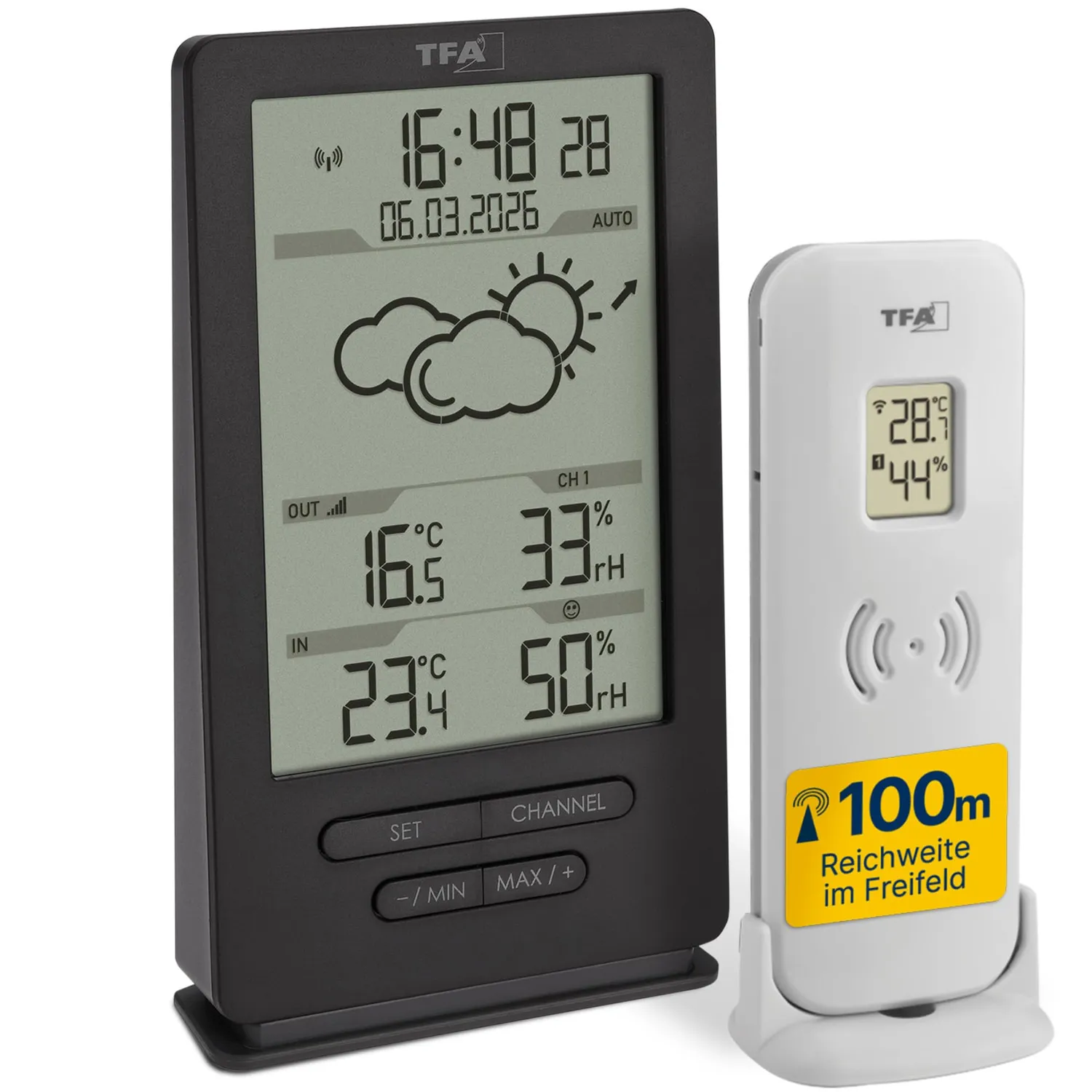 TFA Dostmann Xena Funk-Wetterstation silber Außensensor