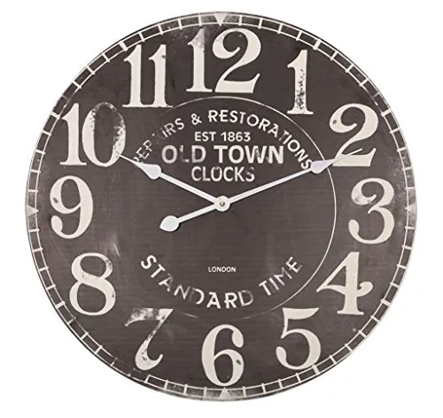 Technoline Wanduhr Quarz analog Retro MDF Ø 60 cm