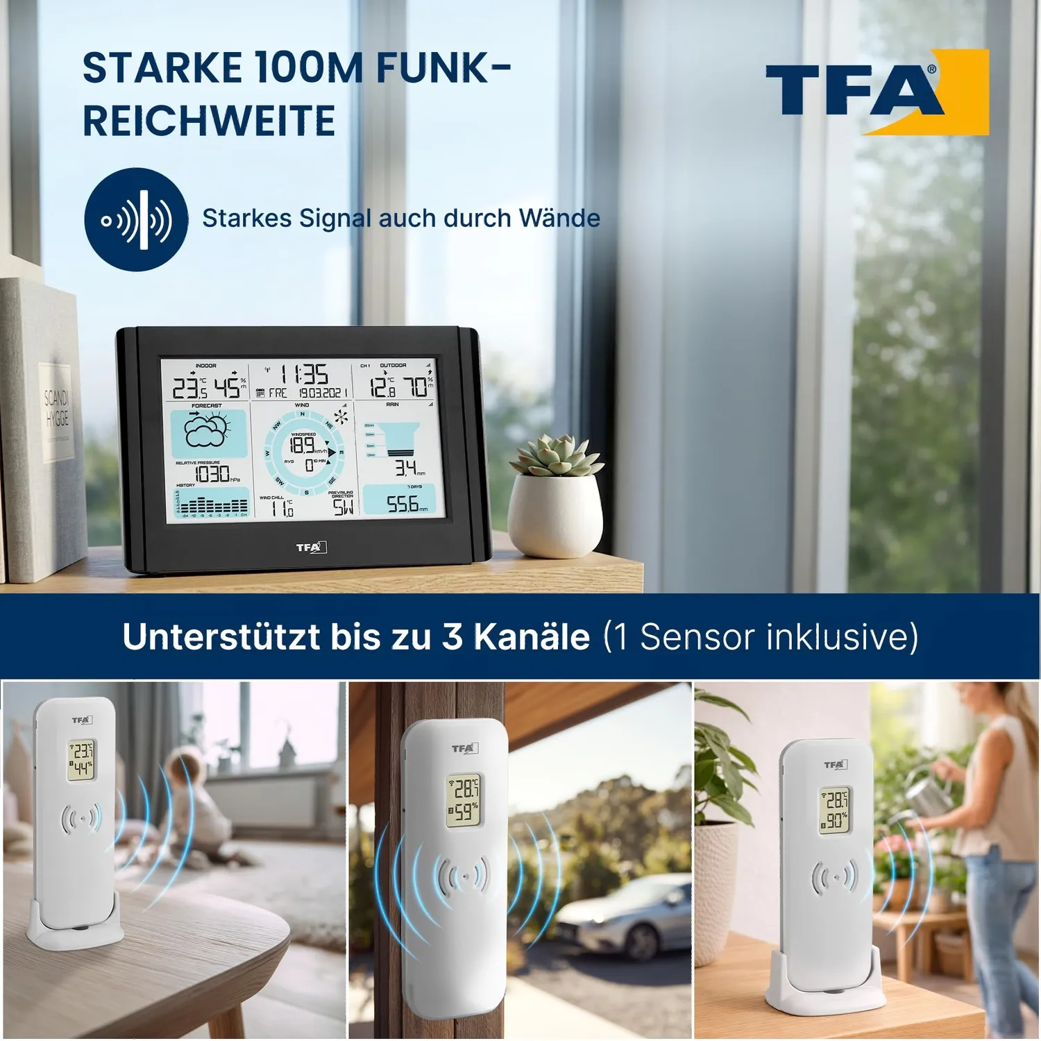 TFA Weather Pro 35.1161.01 Wetterstation Bundle schwarz