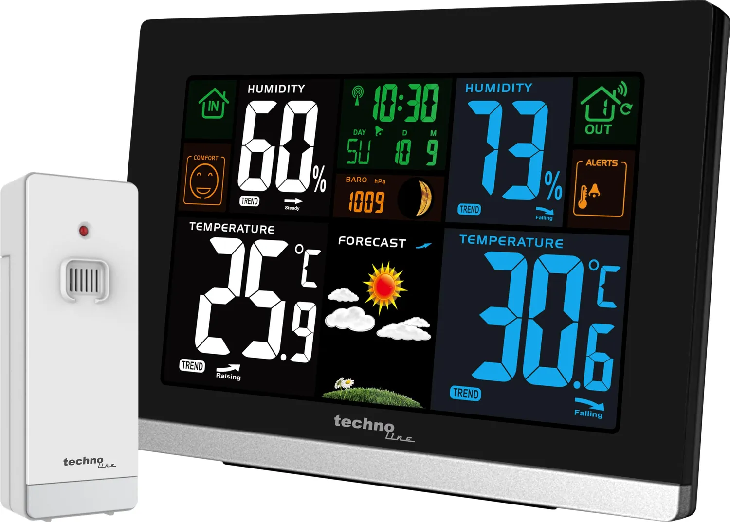 Technoline WS 6442 Funk-Wetterstation Farbdisplay schwarz