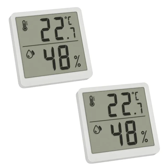 TFA Dostmann 30.5059.02.02 Thermo-Hygrometer 2er Set weiß digital