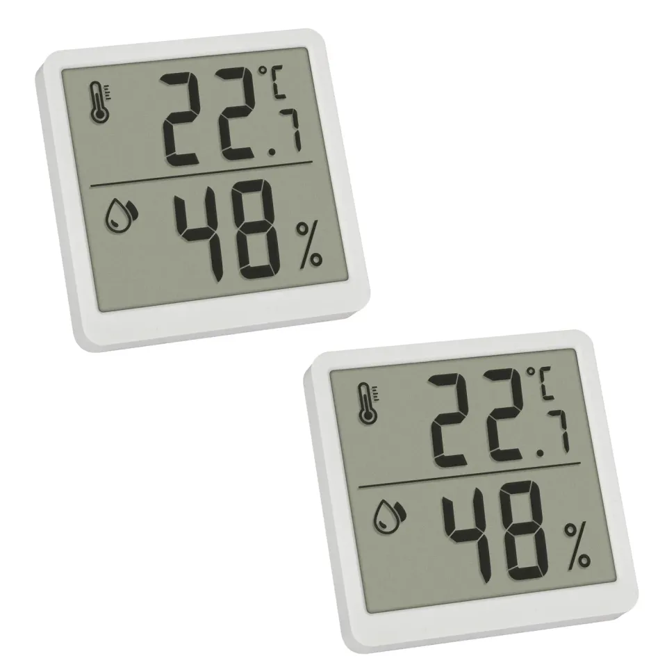 TFA Dostmann 30.5059.02.02 Thermo-Hygrometer 2er Set weiß digital