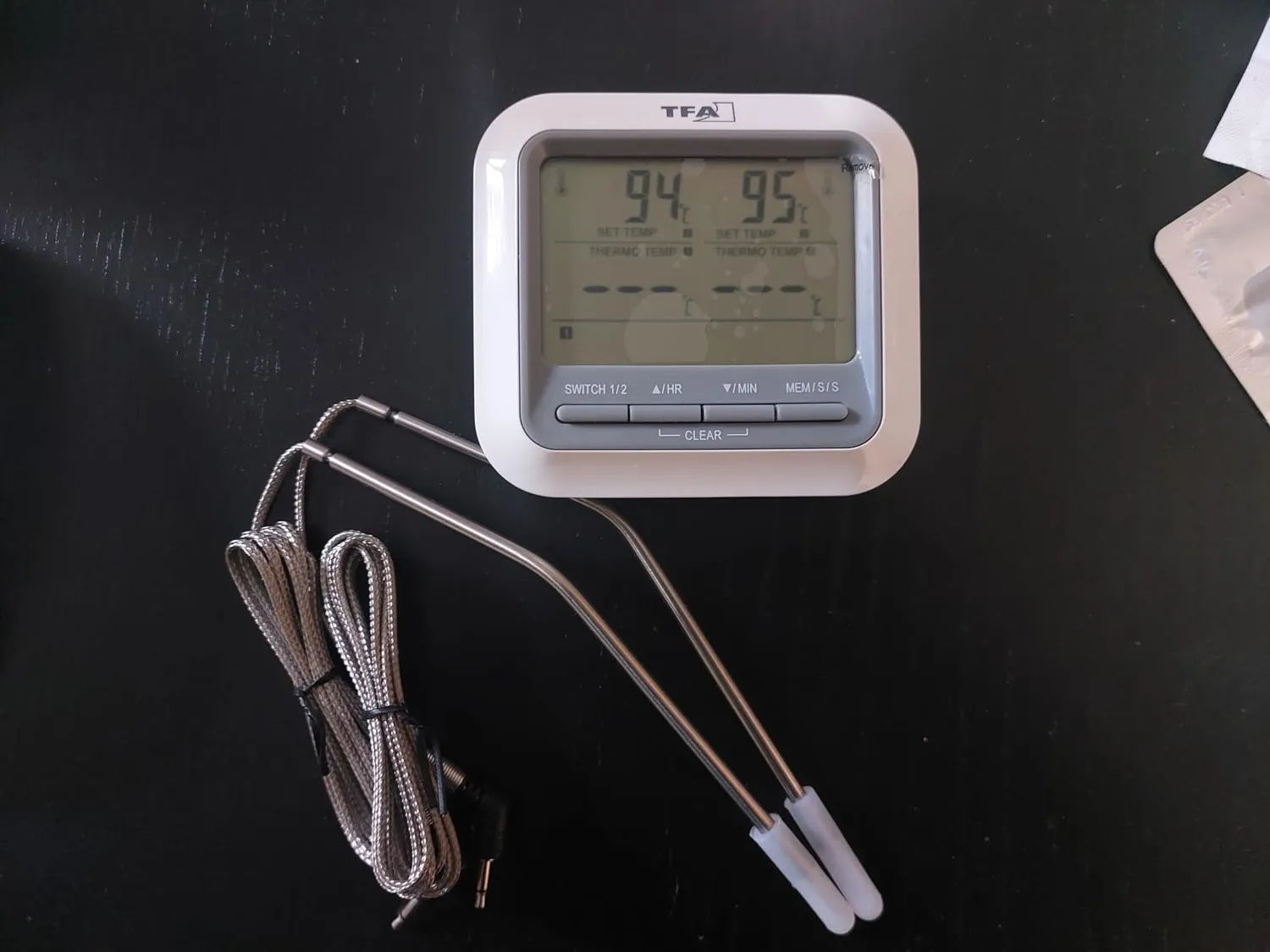 TFA Dostmann 14.1516 Grill-Thermometer weiß 2 Sonden 300°C