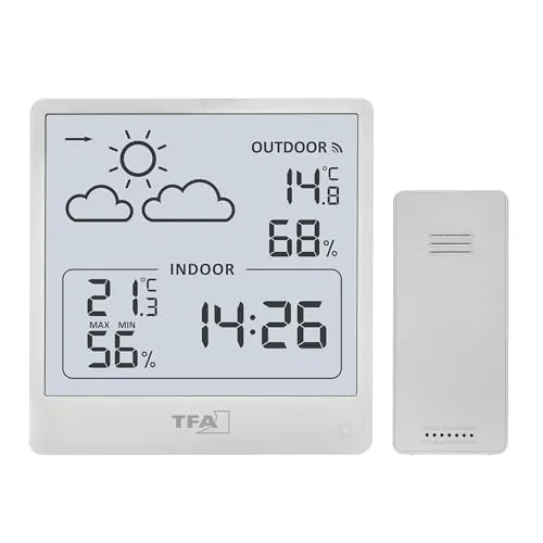 TFA Dostmann Cleo 35.1176.02 Funk-Wetterstation weiß Außensensor