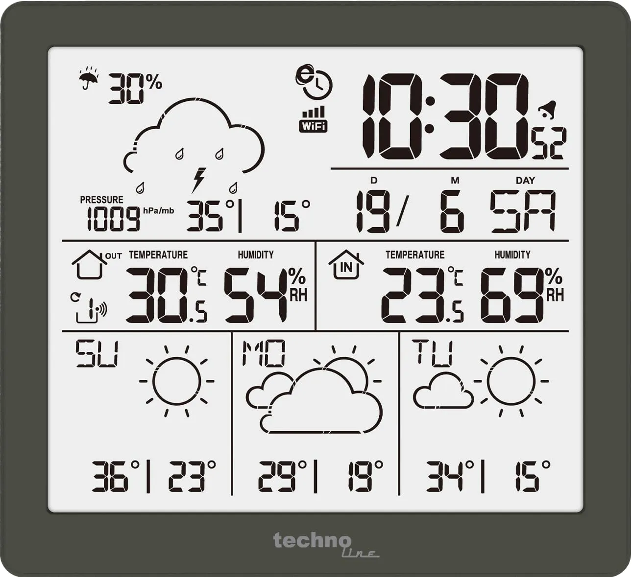 Technoline WD 2200 WLAN-Wetterstation mit Außensensor App