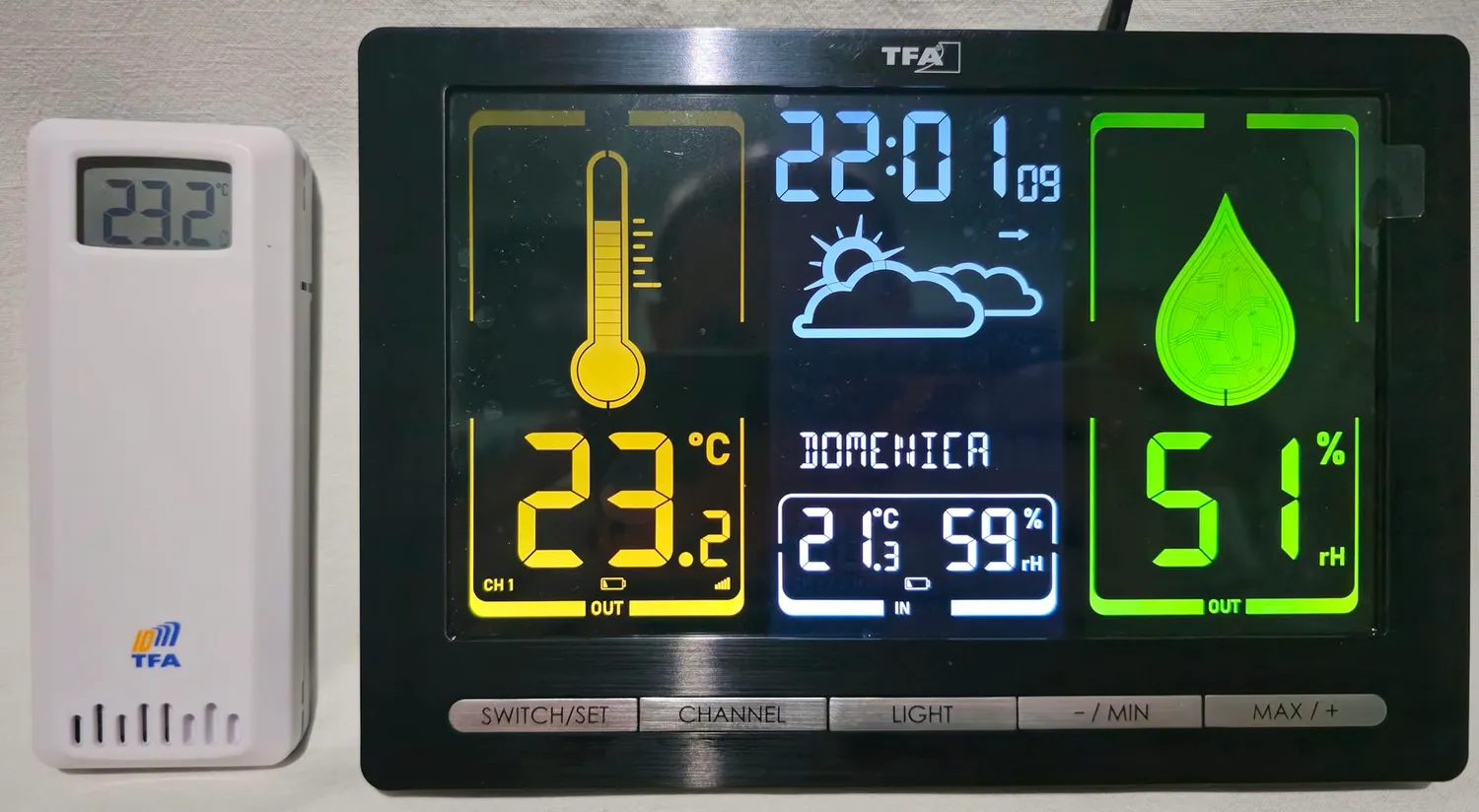 TFA Dostmann METEOchrome 35.1132 Funk-Wetterstation schwarz