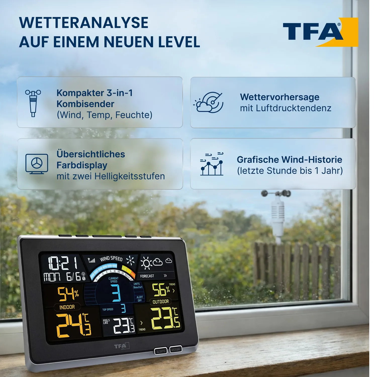 TFA Dostmann Spring Breeze 35.1140.01 Wetterstation Wind