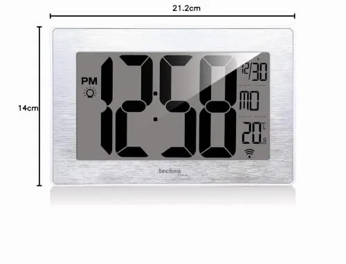 Technoline WS 8018 LED-Funkwanduhr silber 212 mm