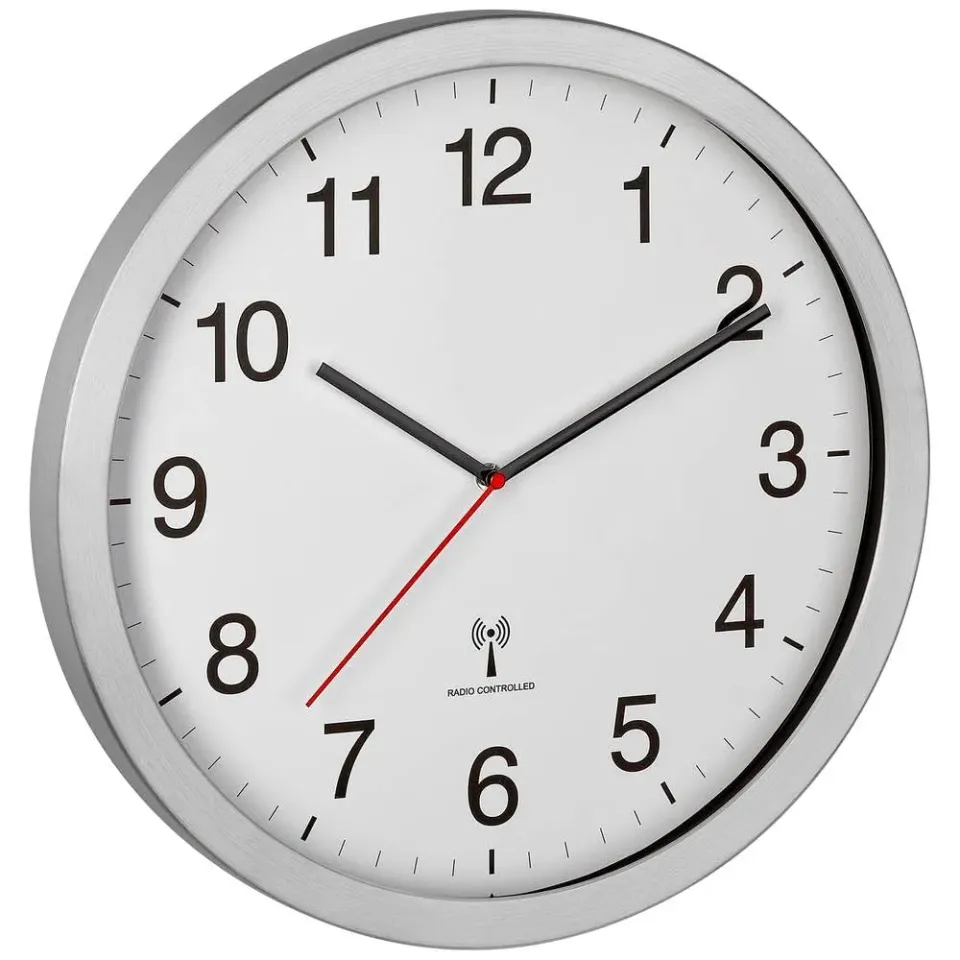 TFA Dostmann 60.3545.02 Funk-Wanduhr XL 40 cm silber-weiß