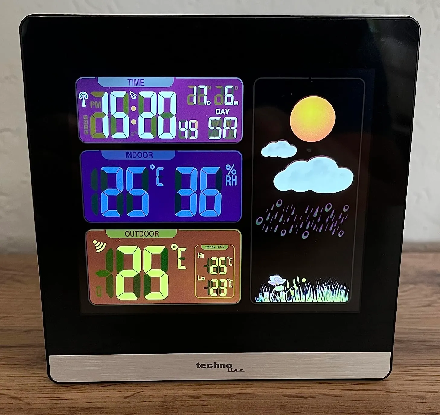 Technoline WS 6448 Funk-Wetterstation mit Außensensor Wecker