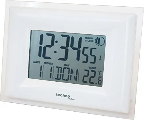Technoline WS8008 Funk-Wanduhr digital Leuchtrahmen