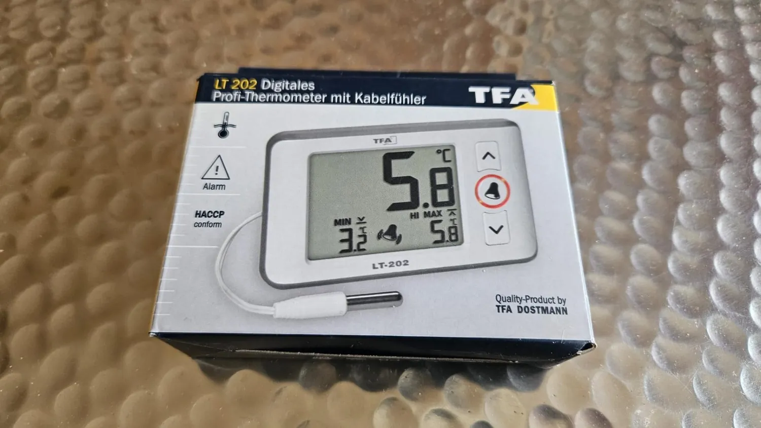 TFA Dostmann LT202 30.1052 Profi-Thermometer weiß Alarm