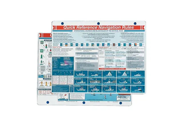 Davis 125 Navigation Rules Schnellreferenzkarte wetterfest