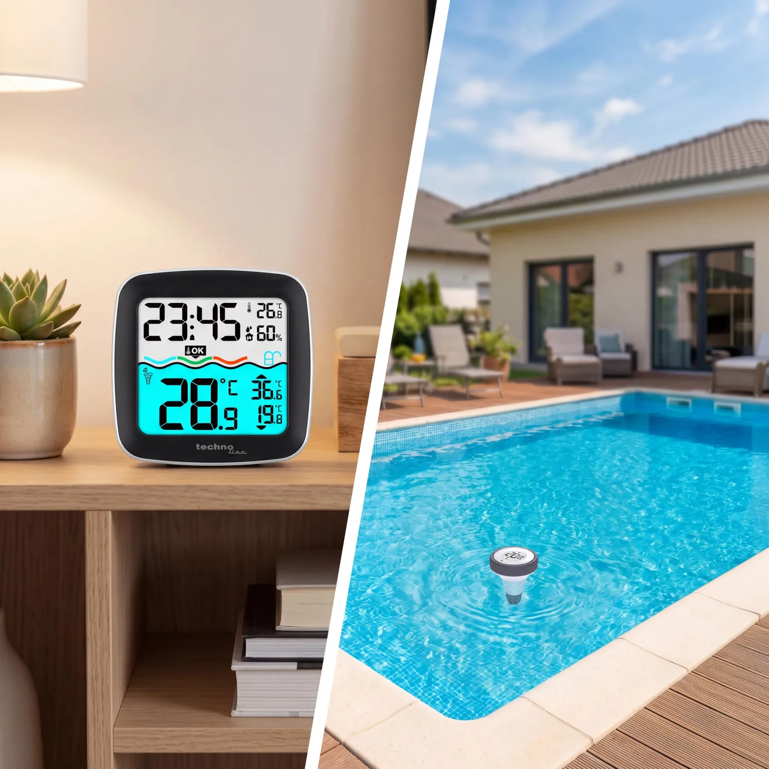 Technoline WS9059 Funk-Poolthermometer mit Basisstation
