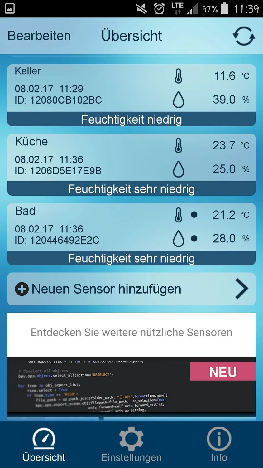 Technoline MA 10011 Raumklimaset 3 Sensoren Gateway Alexa