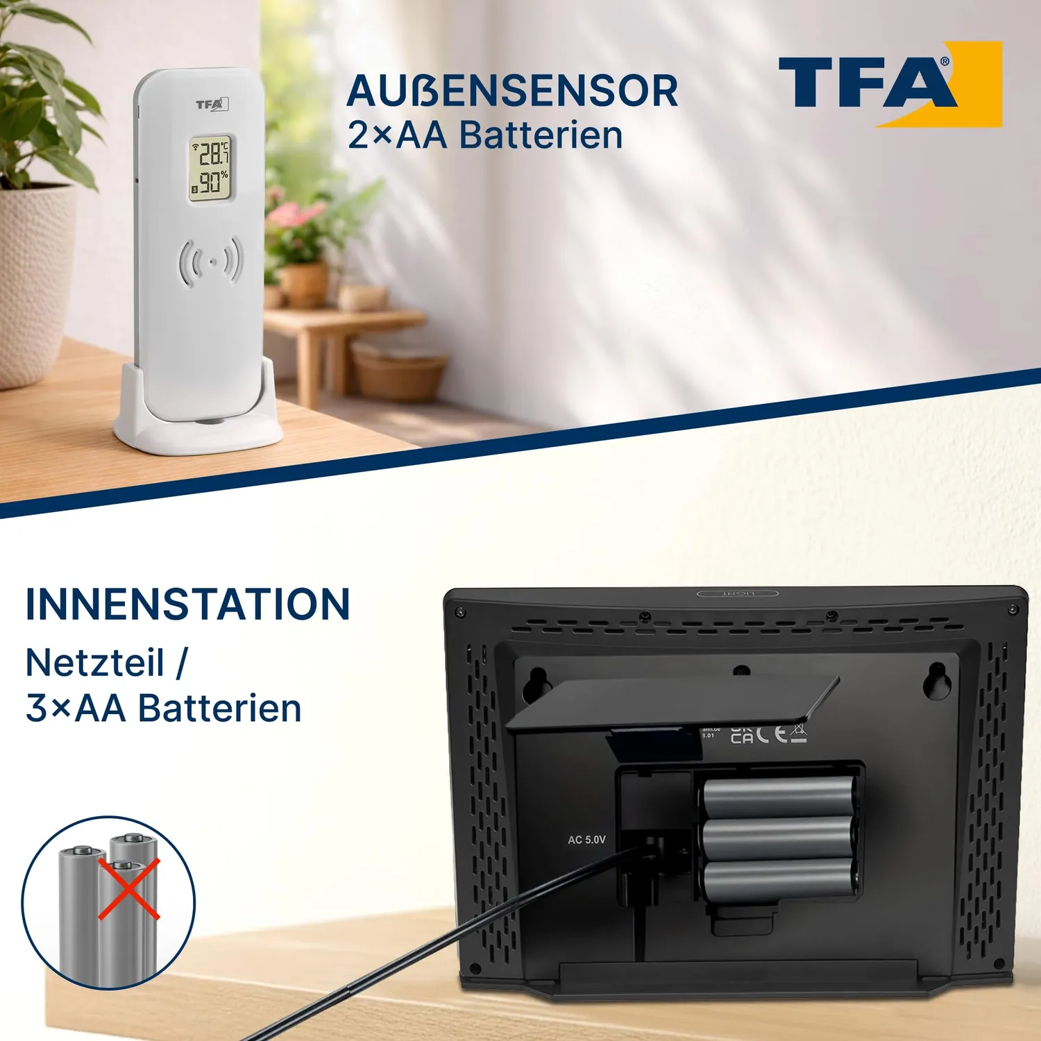 TFA Dostmann Season 2 35.1118 Funk-Wetterstation Modern schwarz