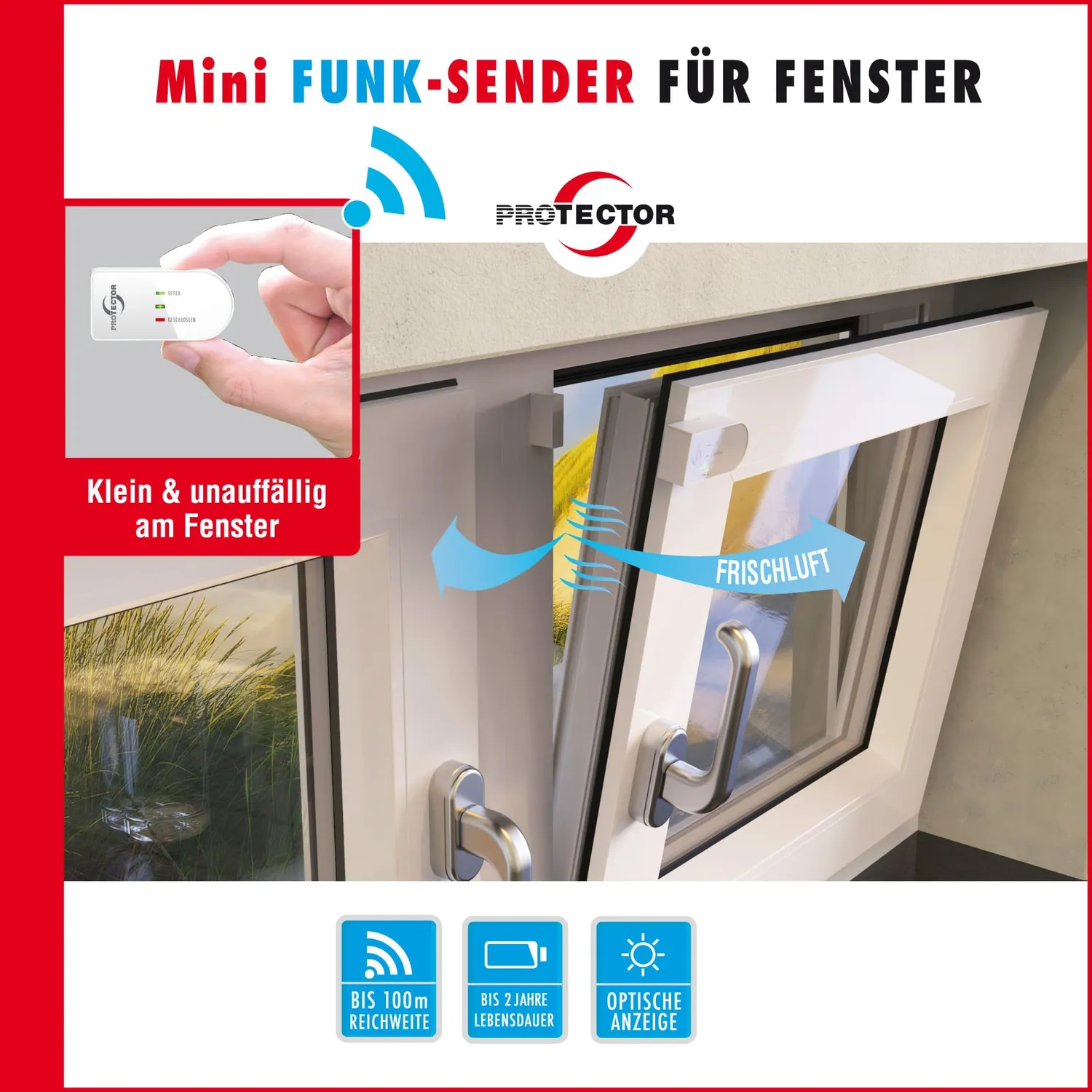 Protector AS-6020.3 Funk-Abluftsteuerung Fensterkontakt 1000W