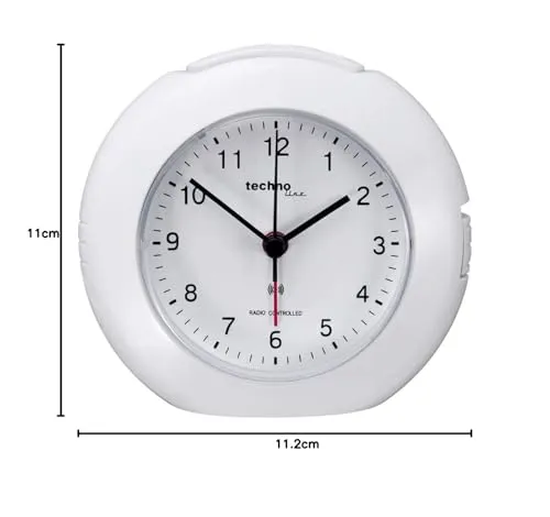 Technoline WT 757 Funkwecker Weiß analog mit Licht