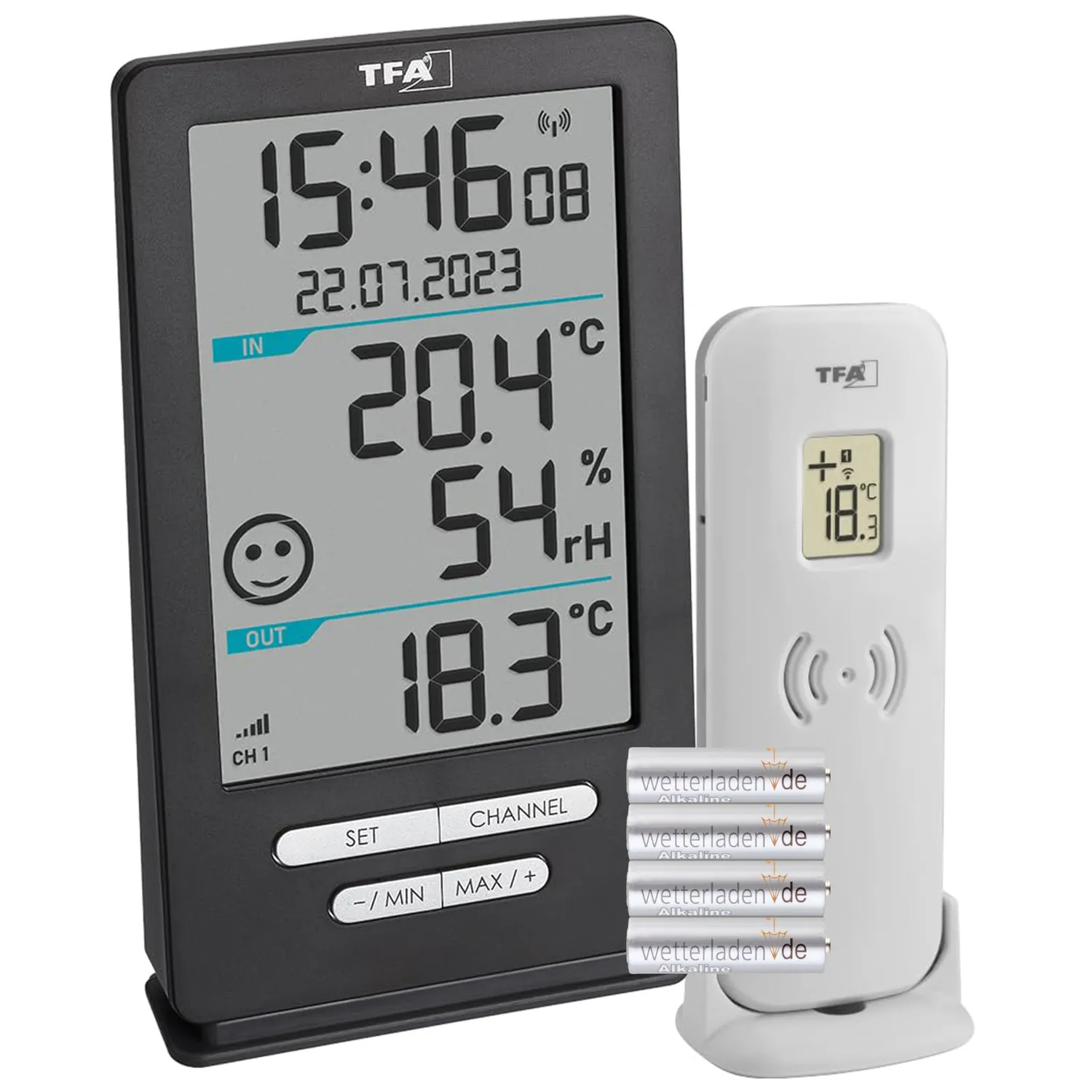 TFA Dostmann Xena Home Funk-Thermometer grau mit Hygrometer