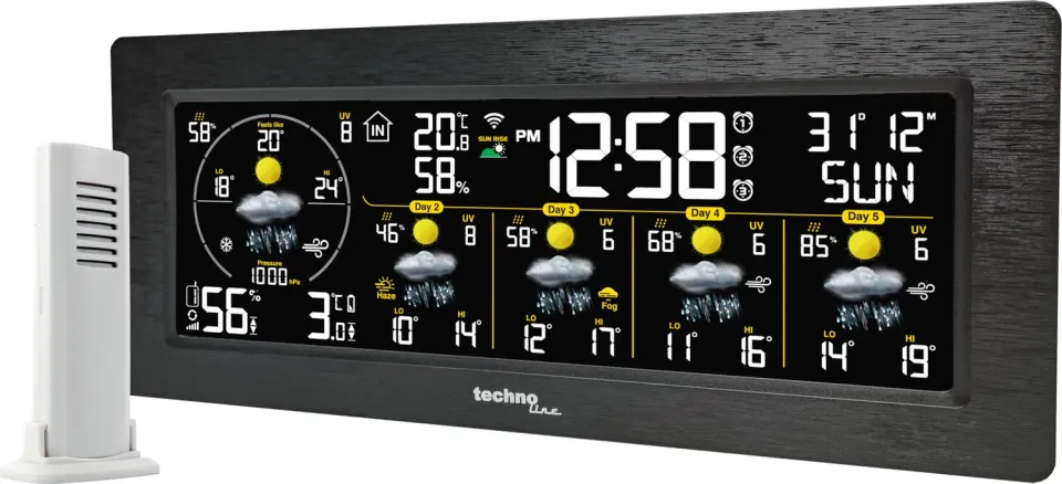 Technoline WD 3050 WLAN-Wetterstation mit Außensensor 5-Tage