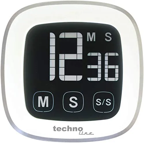 Technoline KT 400 Kurzzeitwecker digital weiß-silber Magnet