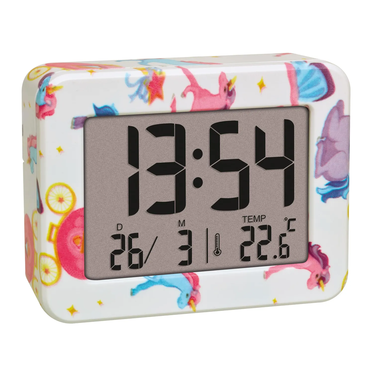 TFA Dostmann 60.2044.01 Mini Wecker digital schwarz mit Temperatur