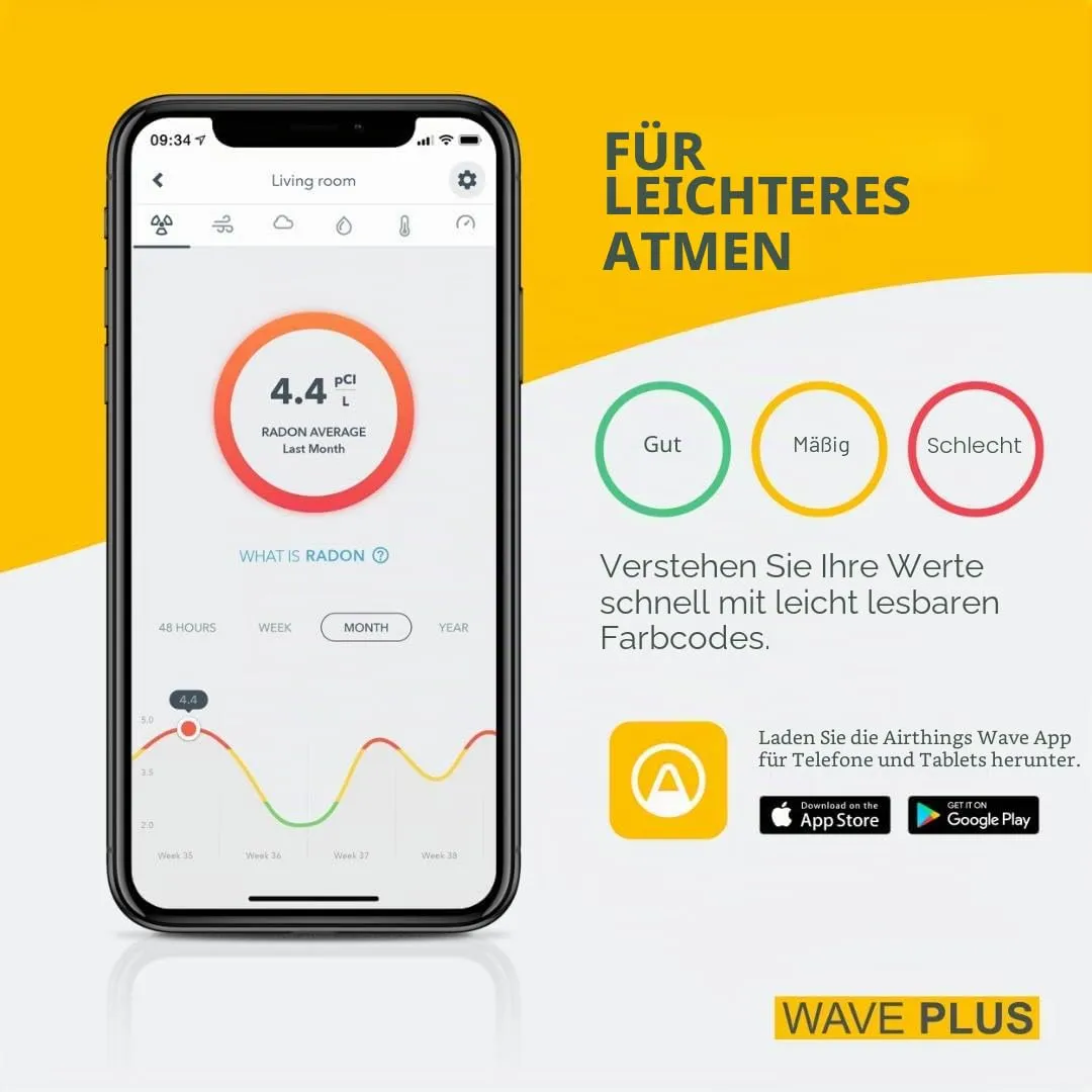 Airthings Wave Plus 2930 Luftqualitätsmessgerät Radon