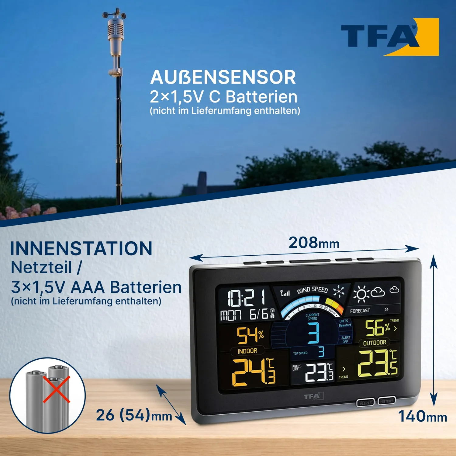 TFA Dostmann Spring Breeze 35.1140.01 Wetterstation Wind