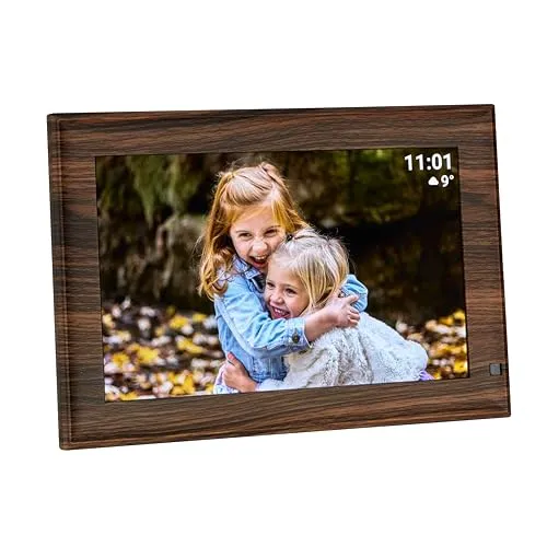 TFA Dostmann 37.1001 WLAN-Bilderrahmen 10 Zoll braun Touch