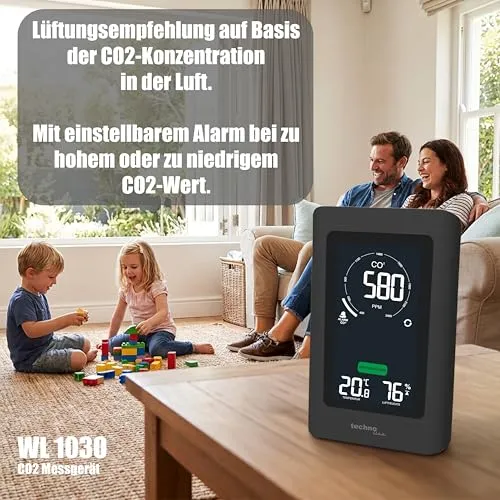 Technoline WL1030 CO2-Messgerät Schwarz NDIR-Ampel