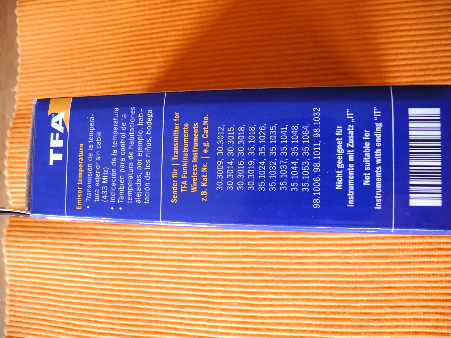 TFA Dostmann 30.3120.90 Außensender grau Display
