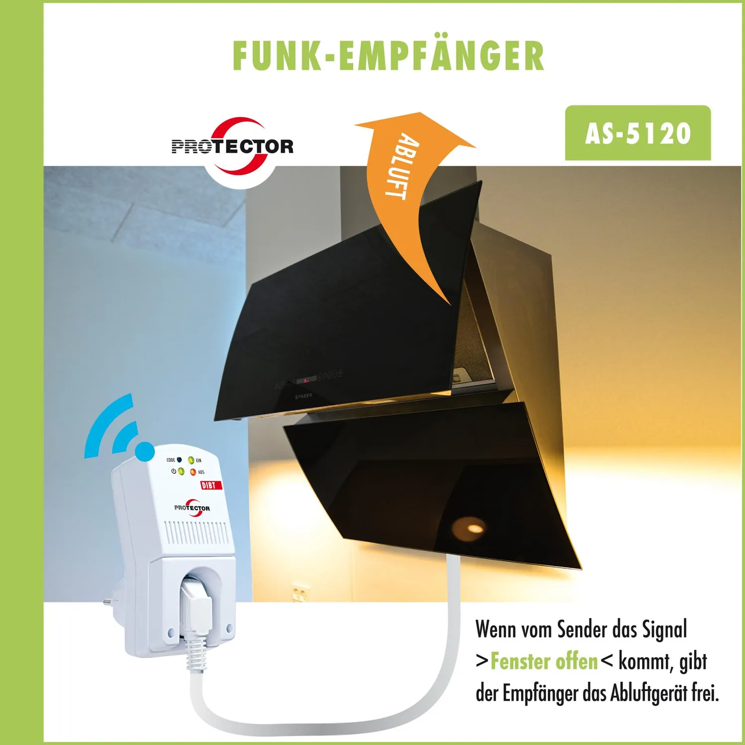Protector AS-5120 Funk-Abluftsteuerung DIBt Mini-Kontakt