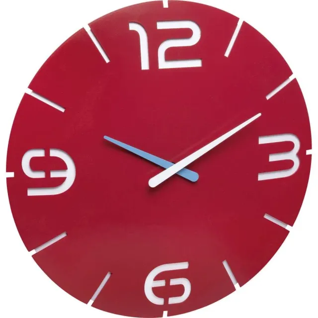TFA Dostmann Contour 60.3047.05 Wanduhr Rot-Weiß 35cm