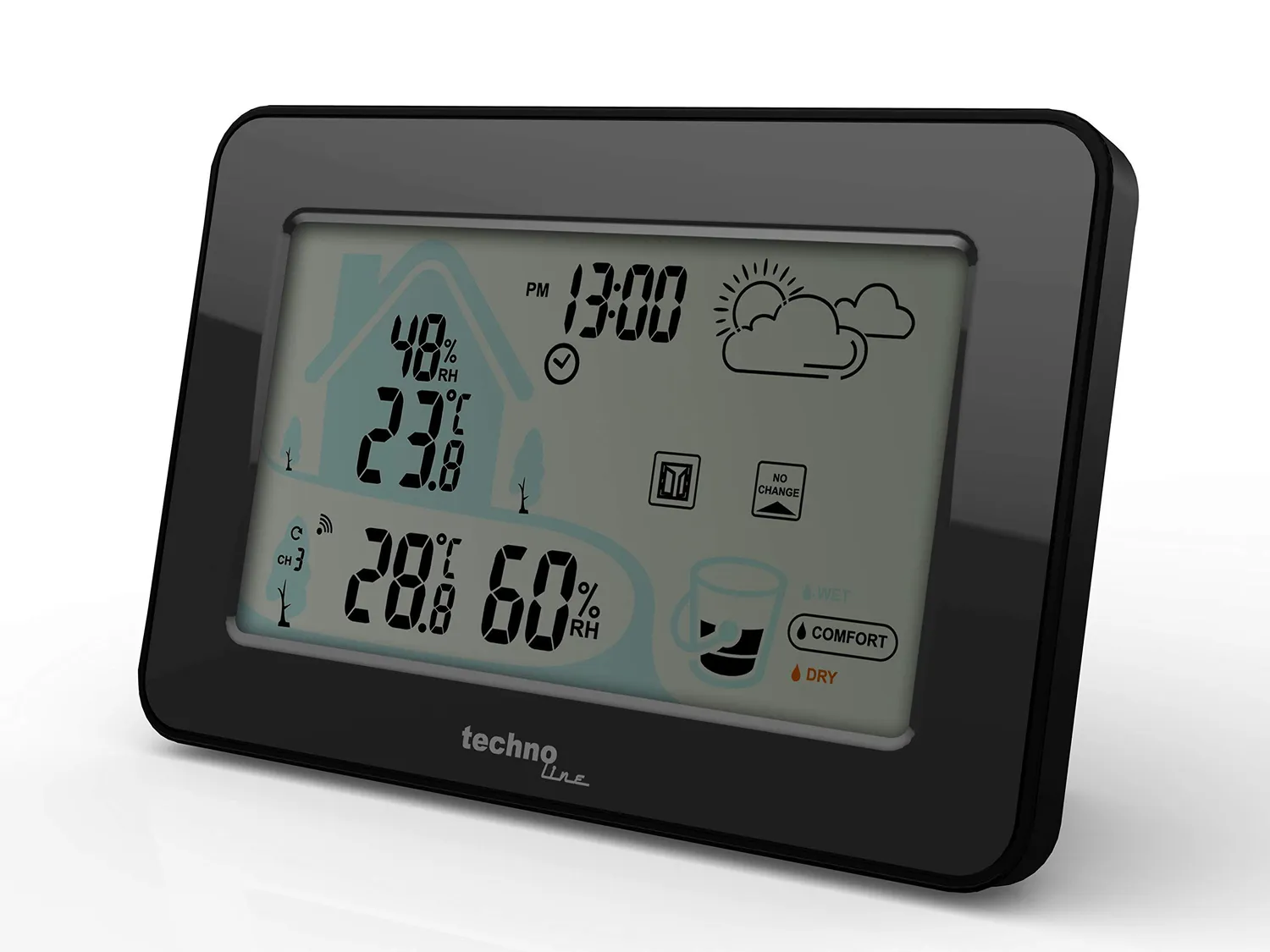 Technoline WS 9490 Wetterstation schwarz mit Außensender