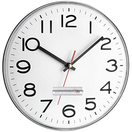 TFA Dostmann 60.3017 Analoge Wanduhr weiß 28 cm tickend