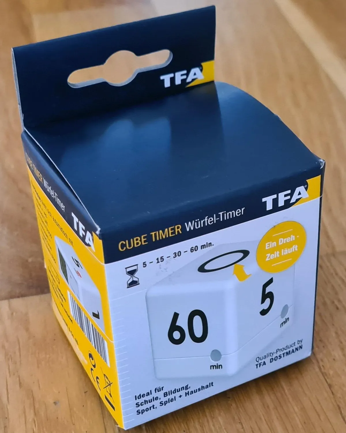 TFA Dostmann Cube Timer 38.2032.02 weiß digital