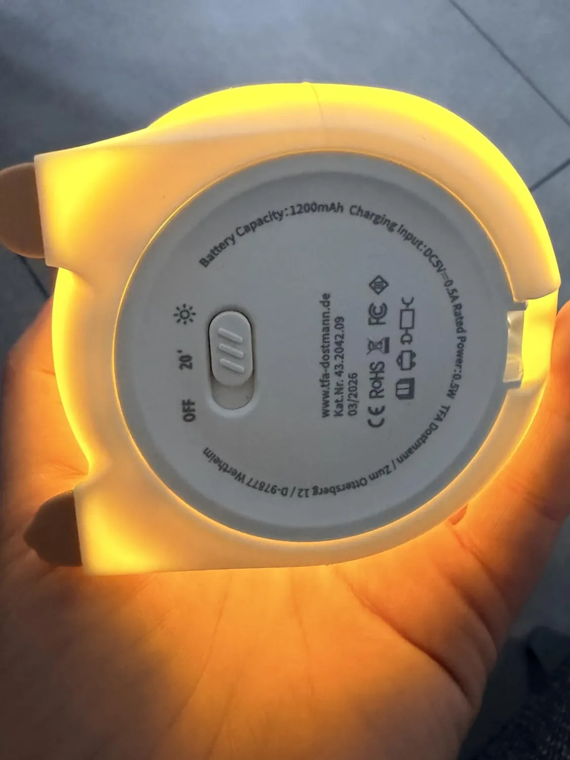TFA Dostmann 43.2042 Capybara LED-Nachtlicht braun