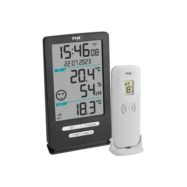 TFA Dostmann Xena Home Funk-Thermometer grau mit Hygrometer