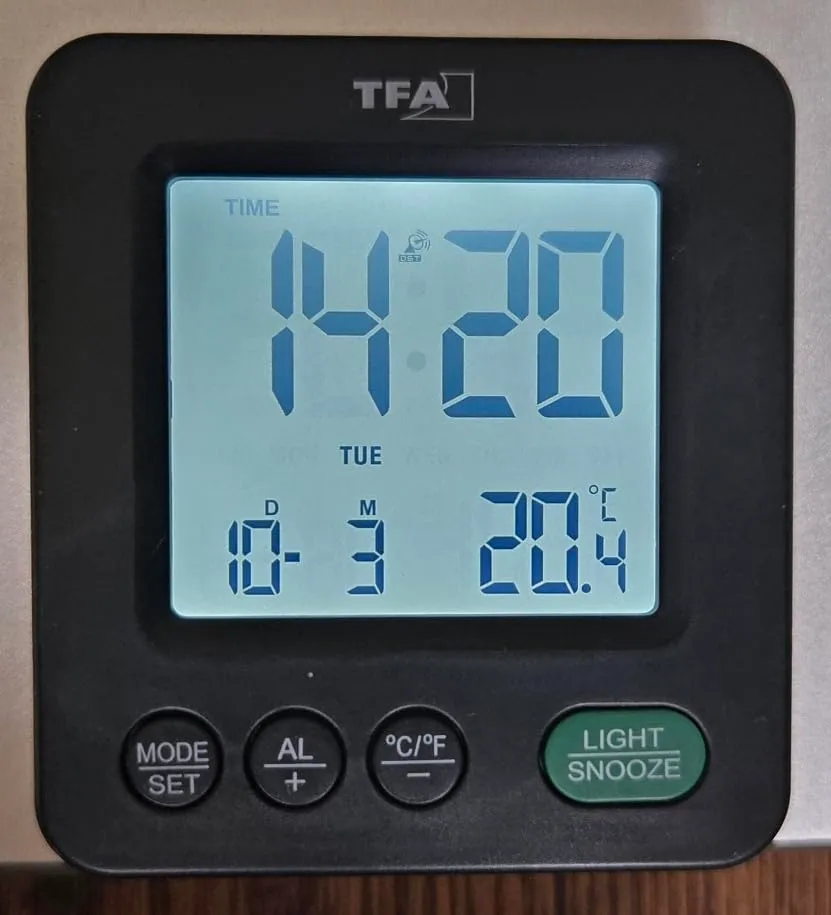 TFA Dostmann View 60.2567.01 Funk-Wecker schwarz Temperatur