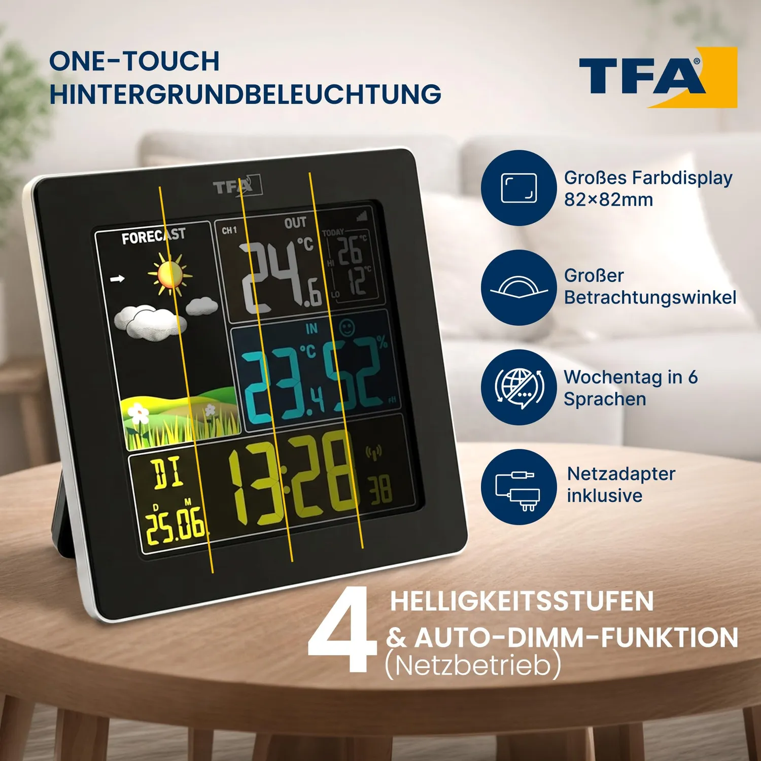 TFA Dostmann SUN2 35.1174 Funk-Wetterstation schwarz