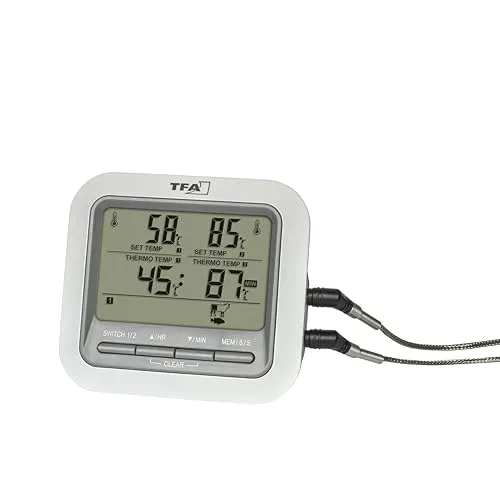 TFA Dostmann 14.1516 Grill-Thermometer weiß 2 Sonden 300°C