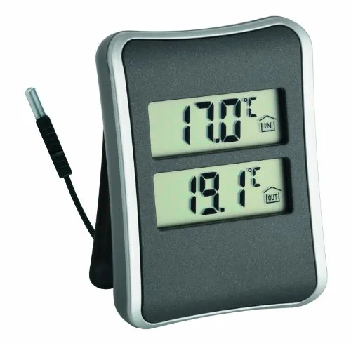TFA Dostmann 30.1044 Innen-Außen-Thermometer anthrazit Kabel