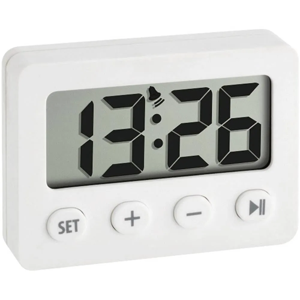 TFA Dostmann 60.2014.01 Digitalwecker schwarz mit Timer