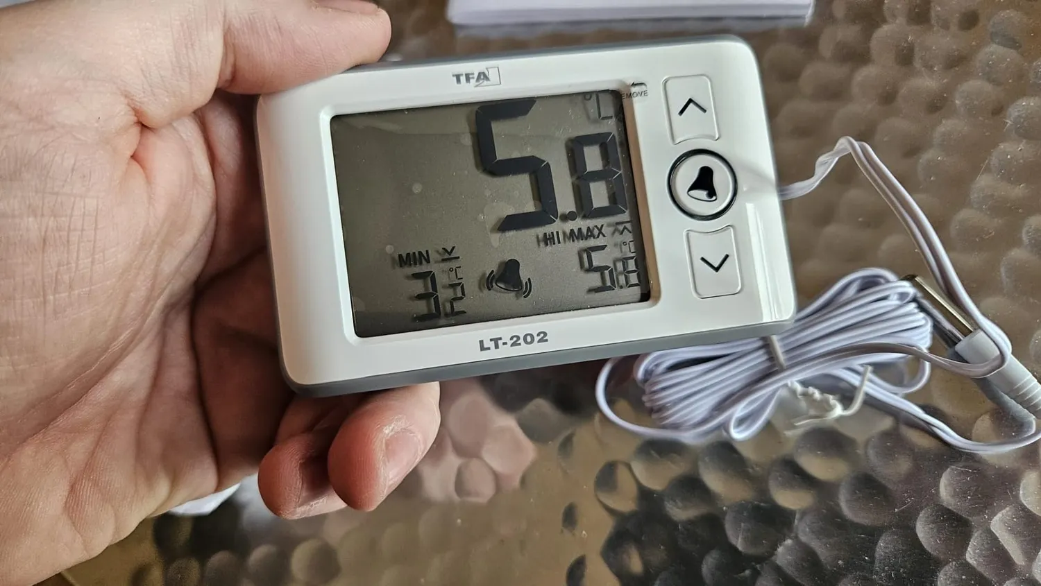 TFA Dostmann LT202 30.1052 Profi-Thermometer weiß Alarm