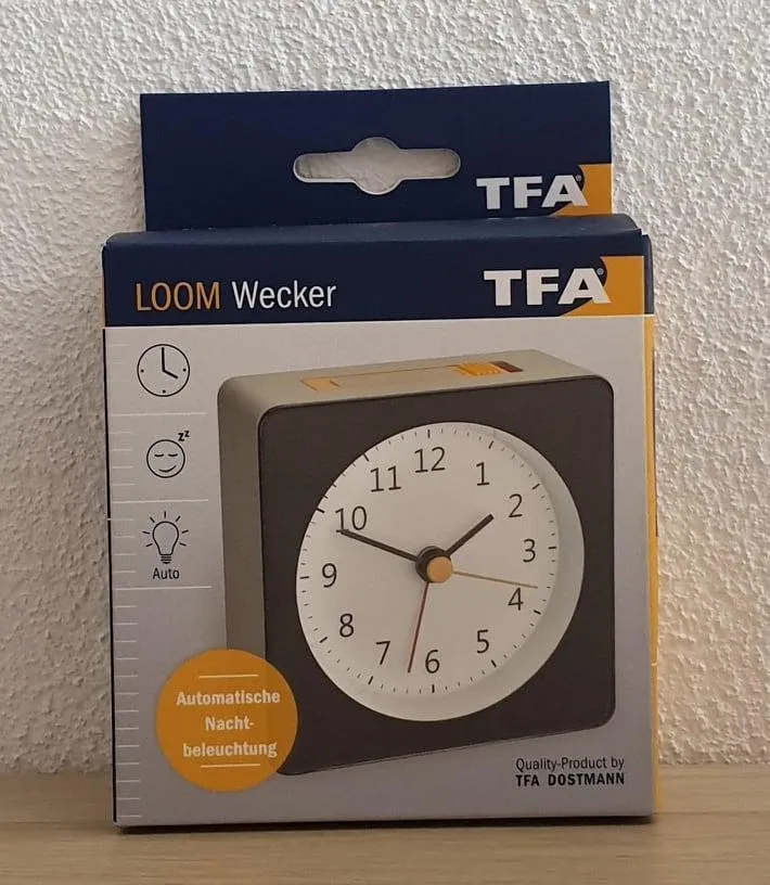 TFA Dostmann Loom 60.1031.10 Analoger Wecker Grau-Gelb